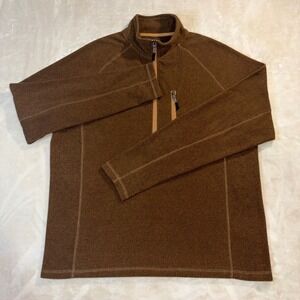 Stillwater Supply Co Mens Brown Heather Quarter Zip Fleece Large Hunting Hiking